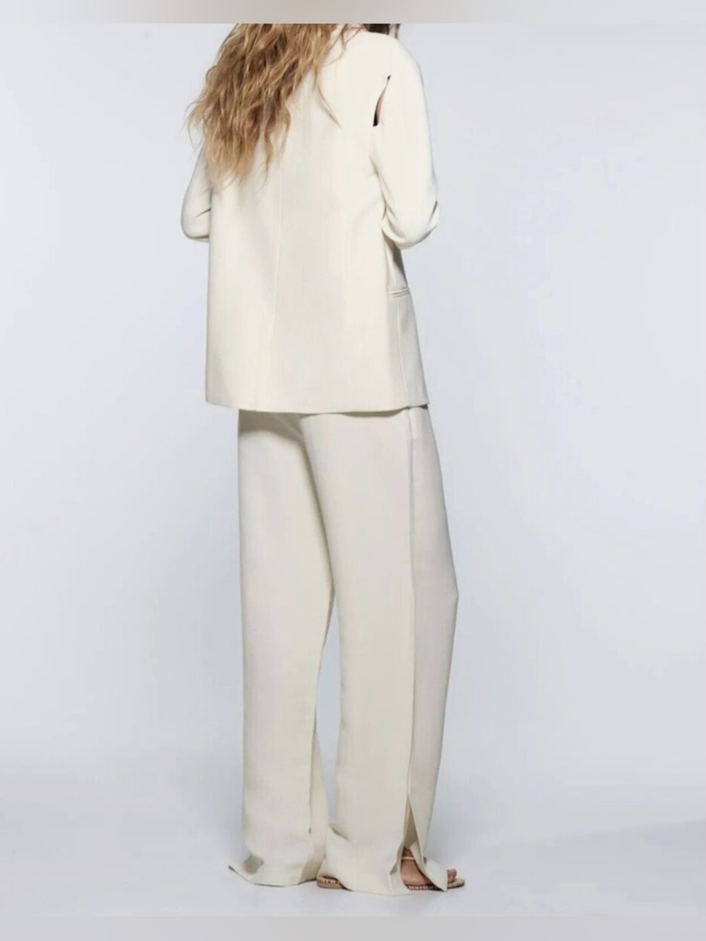Zara Oyster White Cut-Out Blazer - Picture 7 of 7